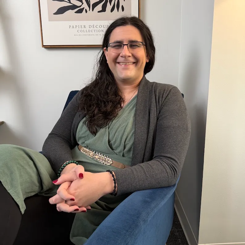 Josee smiling at the camera